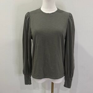 NWOT Madewell 100% Cotton Gathered Sleeve Long Sleeve Top – Size Medium